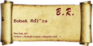 Bobek Róza névjegykártya